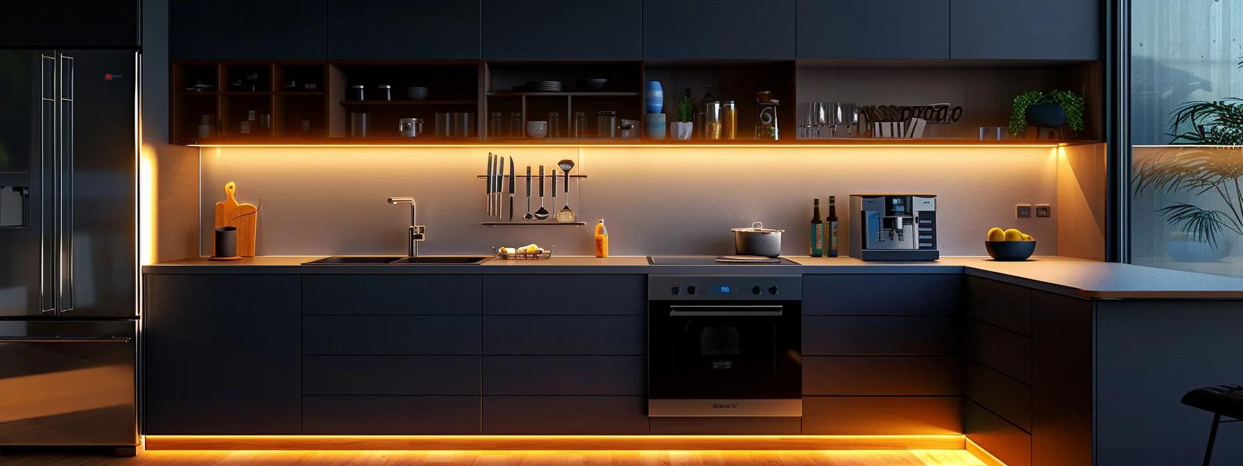 a pristine kitchen featuring a sleek, modern refrigerator and a shiny, high-efficiency dishwasher, illuminated by soft natural light, symbolizing the importance of reliable appliance maintenance for a harmonious home.